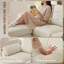 Ensemble de canapés en velours côtelé 4 pièces, canapé modulaire en L avec repose-pieds, causeuse et fauteuil simple-239563267