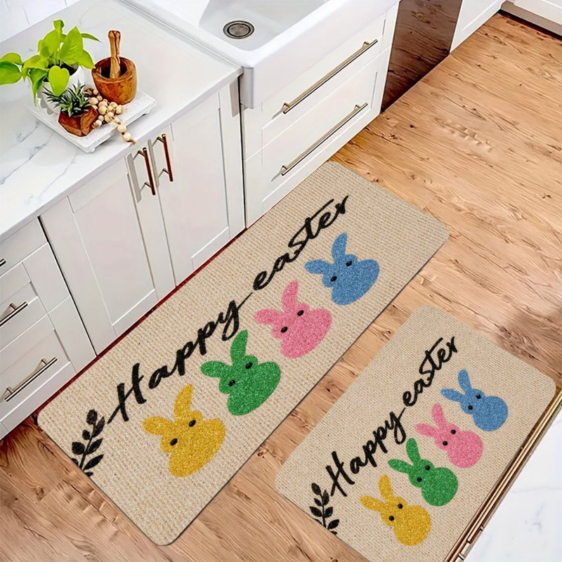 Tapis de cuisine antidérapant 2 pièces Glitter Bunnies