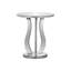 Table d'appoint de style transitionnel gris, table de chevet à miroir à extrémité latérale transparente pour le salon, table chic et spacieuse, avec chambre à coucher, base de forme géométrique