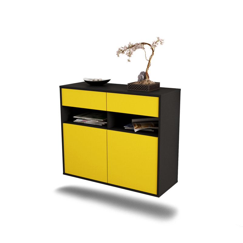 Anglers Park 92cm Sideboard, Anthracite/Yellow