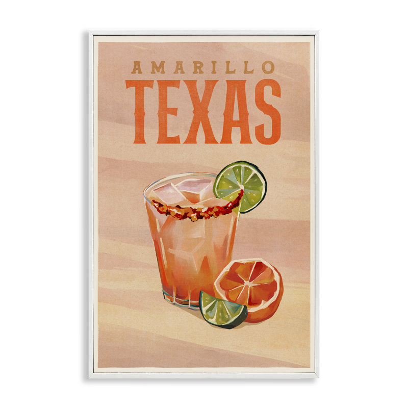 «Amarillo Texas Cocktail», estampe numérique par The Whiskey Ginger bk-081, Estampe numérique encadrée blanc bord de mer