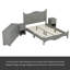 Ensemble de chambre à coucher de style rétro 4 pièces, lit plateforme grand avec un design élégant, table de chevet et commode avec poignée en métal-1544865104