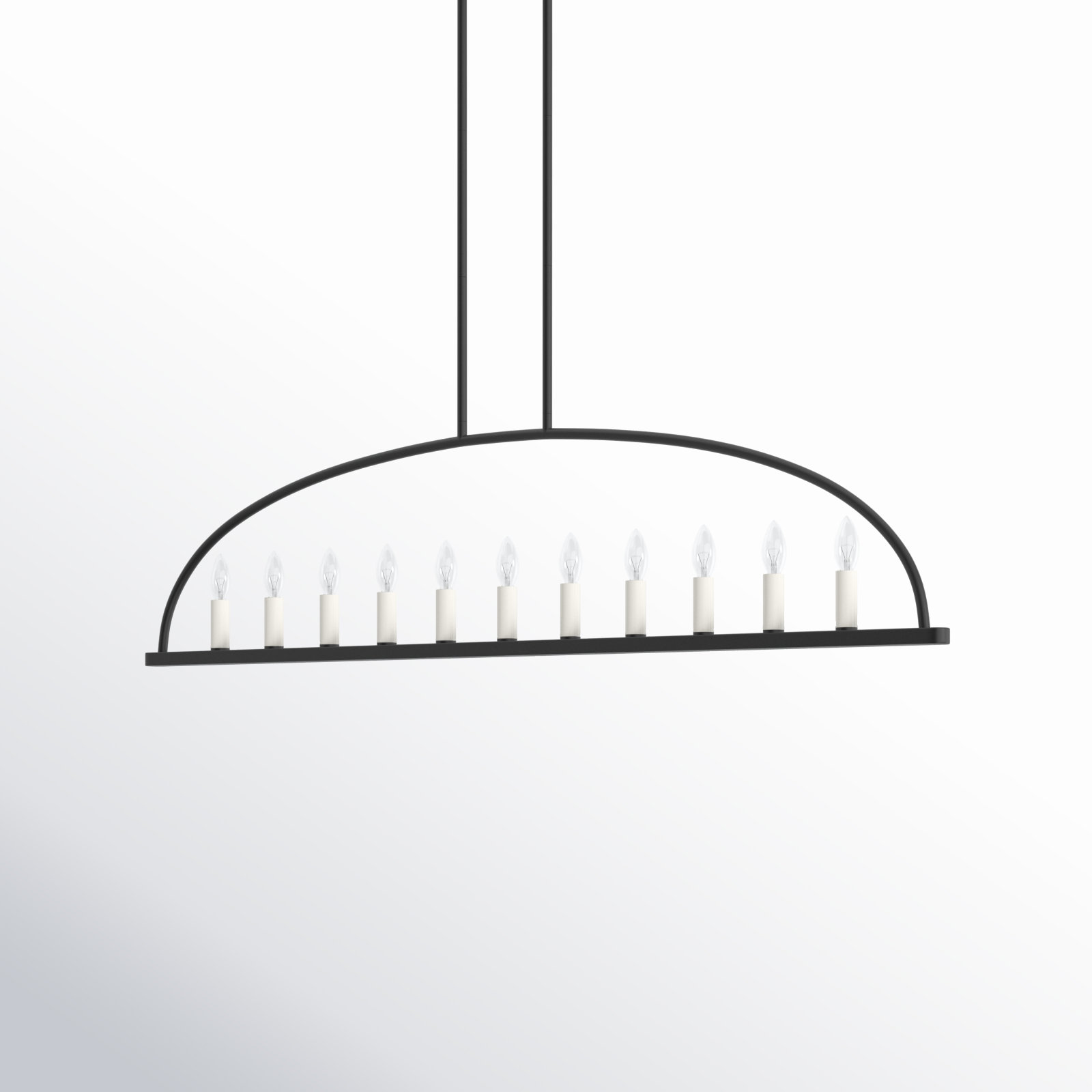 Roumel 11 Light Black Linear Chandelier, Black