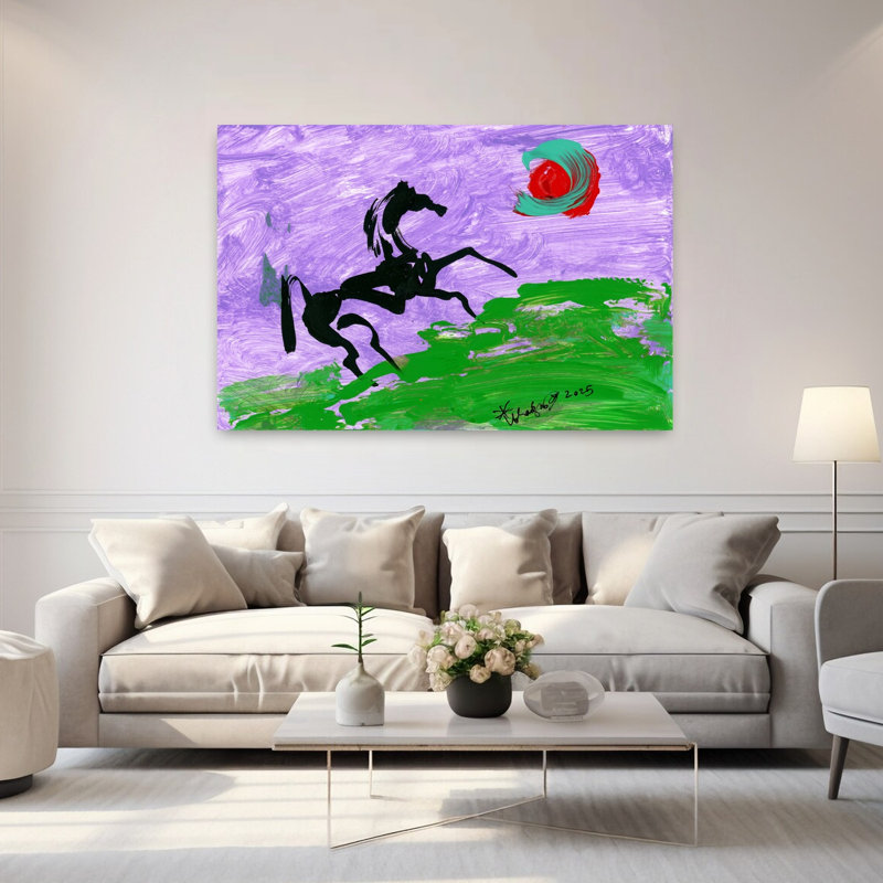 Abstrait cheval mauve abstrait, art dramatique, paysage, cheval
