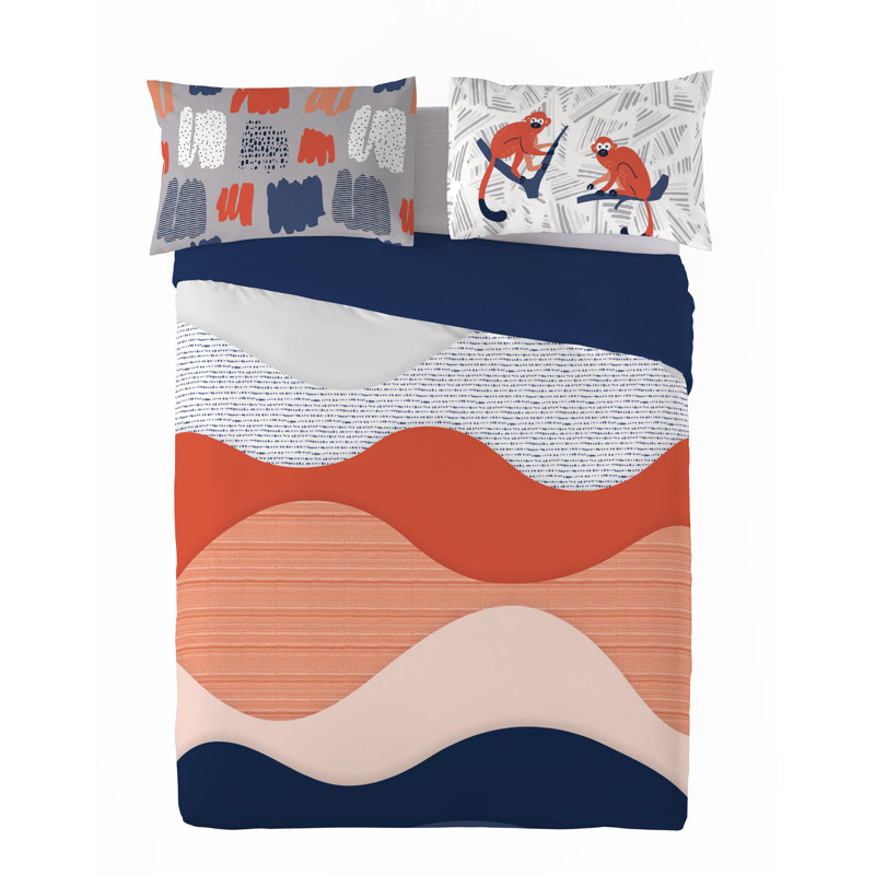 Ensemble de housse de couette en coton 3 pièces Mico Queen (l 90 po x L 92 po), Housse de couette grand + 2 taies décoratives