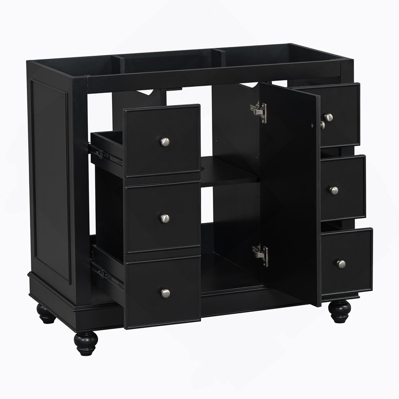 Meuble-lavabo noir 36 po (lavabo non inclus)