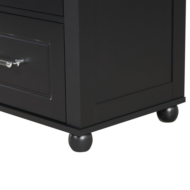 Grande armoire de rangement pour salle de bain, armoire de rangement autoportante avec deux tiroirs et tablette réglable
