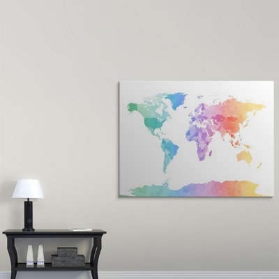 «Watercolor Map of the World Map» par Francy, impression d'art graphique