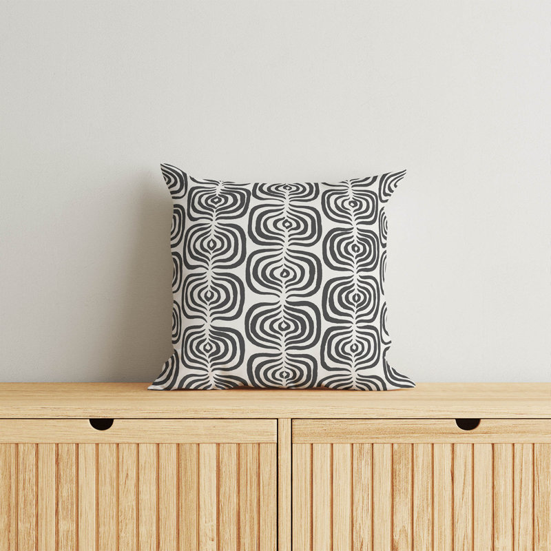 Coussin The Way, Ivoire/gris anthracite, H 26 po x l 26 po