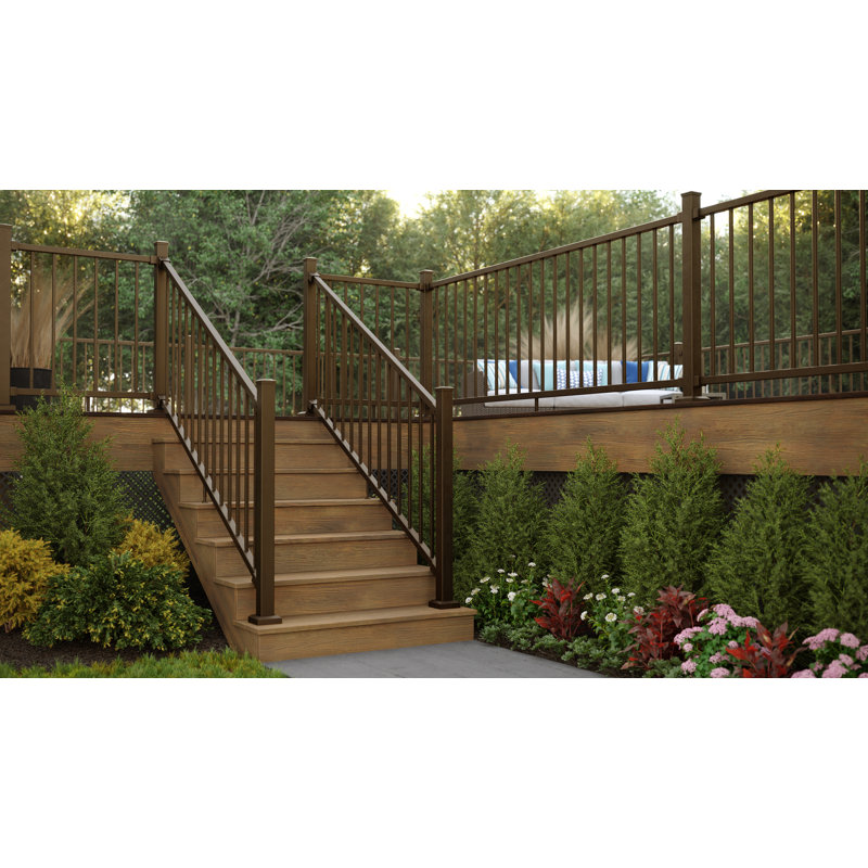 Inspire Railing 51-in H x 2.5-in W Aluminum Post with Brackets, Brown