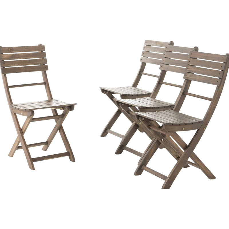 Chaises de salle à manger en bois pliantes, grises, faciles à plier et à ranger, capacité de poids de 400 lb, intempéries, gris