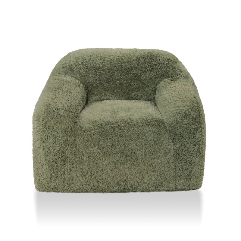 Minnie 41.7"W Low Back Upholstered Accent Chair, Sage Green