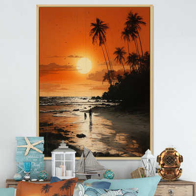 «Beach Silhouettes Sunset II», reproduction sur toile