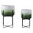 Modern Ombre Outdoor Planters with Metal Stands for Home Decor - Modern Indoor Flower Pots for Living Room or Patio - Green-1871392328