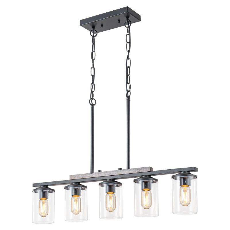 Luminaire suspendu noir 5 lumières Tempe