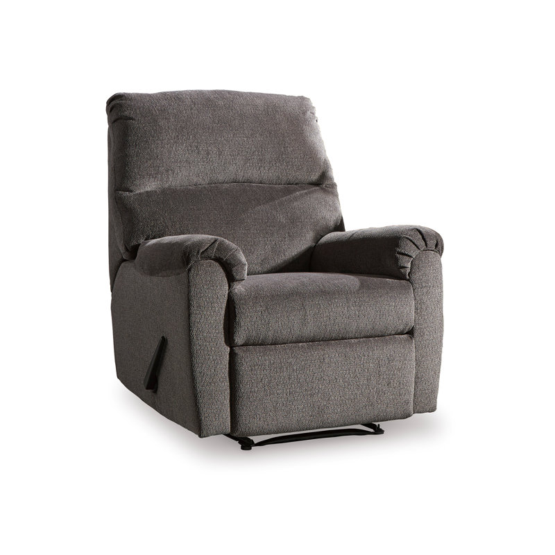 Pinegar Upholstered Recliner, Gray Polyester