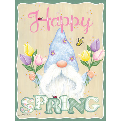 «Happy Spring Gnome» sur toile par Lisa Kennedy