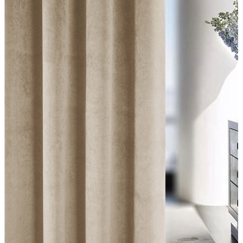 Alene Blackout Curtain Panel Pair, 117cm Width x 183cm Drop, Cream, 2