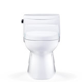 TOTO® WASHLET+® Carolina® II One-Piece Elongated 1.28 GPF Toilet and WASHLET+® S5 Bidet Seat, Cotton White - MW6443446CEFG#01