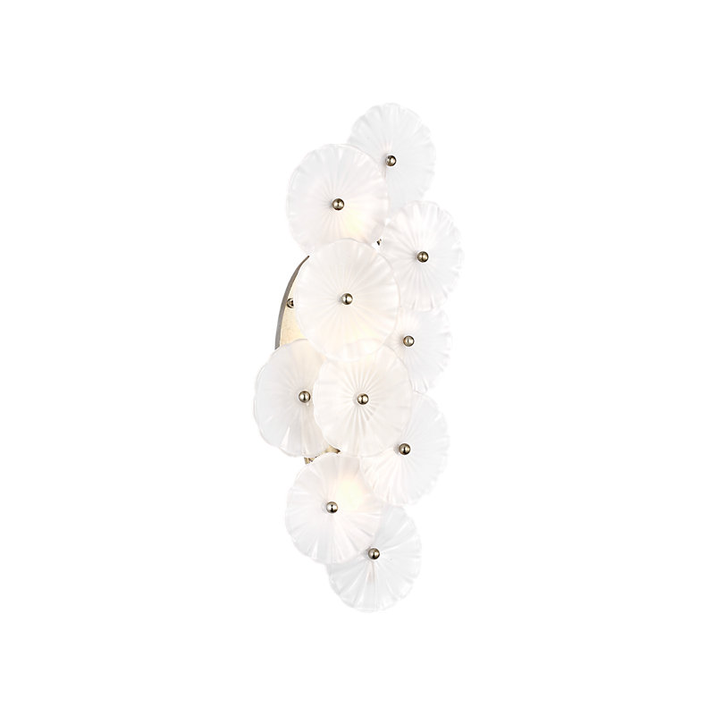 Julie Neill 3 - Light Armed Sconce, Burnished Silver Leaf