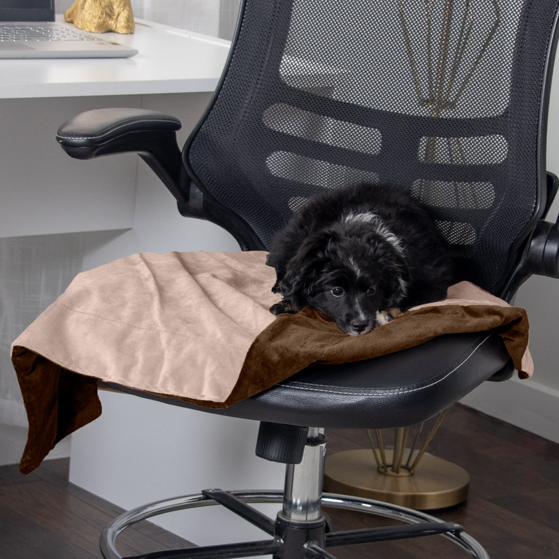 Waterproof Faux Velvet Throw Blanket, Brownstone, 30" x 20"