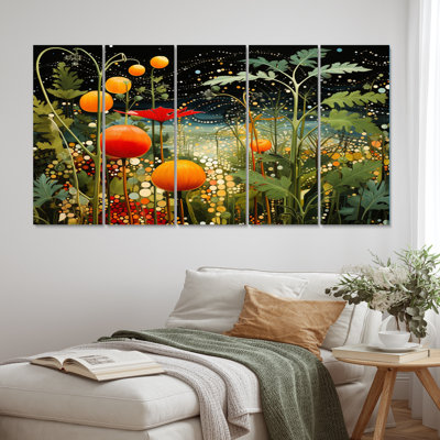 Végétarien mosaïque «Variété de légumes II», impression d'art mural de ferme - 5 panneaux égaux
