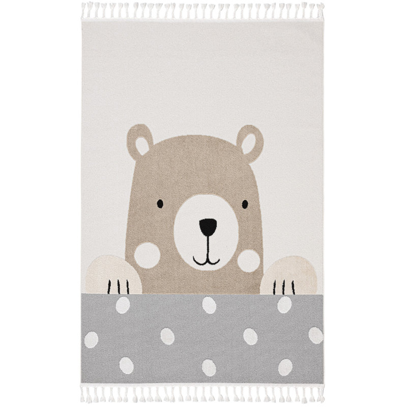 Tapis rectangulaire en polyester tissé à la machine 4 pi 5 po x 6 pi 3 po Rippy