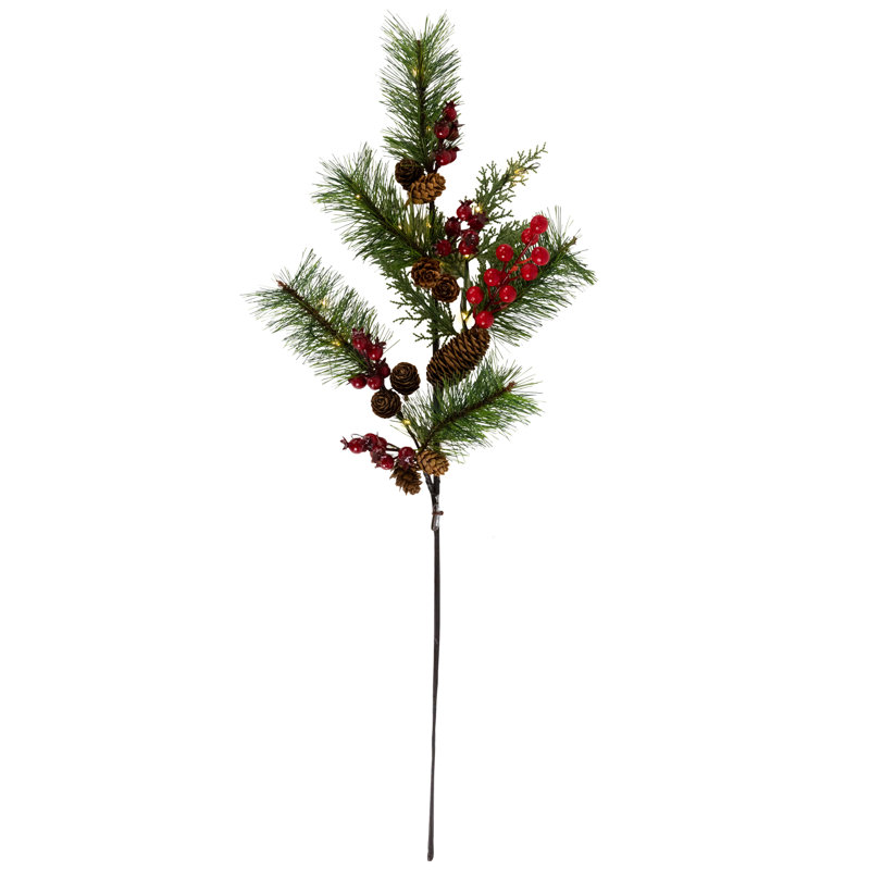 Faux Pine/Berry/Leaf Branch