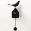  Salik 21" Kinetic Birdhouse Removable Pendulum Wall / Desk Clock (Black)-435827216
