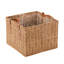 Panier de rangement décoratif et fonctionnel brun en rotin tissé à la main Cole avec poignées en cuir