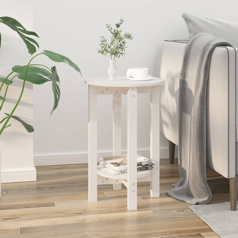 Worsley Solid Wood Four Leg Coffee Table with Storage, 60cm H x 40cm W x 40cm D, White