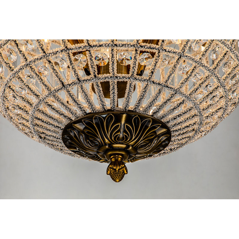 Ennu Dimmable Globe Chandelier, 22.8" H x 17.7" W x 17.7" D, Antique Bronze