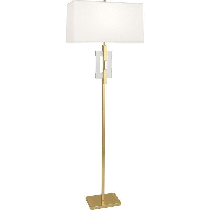 Lincoln 63'' Traditional Floor Lamp, Brass, Pearl