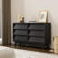 Commode double 6 tiroirs de style rétro avec design biseauté et grand rangement
