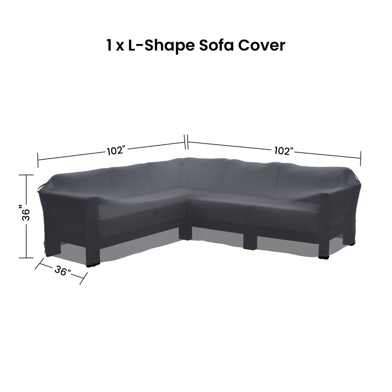 Pomona 102" L-Shaped Outdoor Solid Wood Sectional Sofa Cover