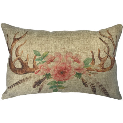 Floral Linen Throw Pillow