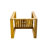 U_STYLE Acacia Wood Outdoor Lounge Set - Chair & Ottoman, Perfect For Patios, Balconies, And Gardens-1027845388