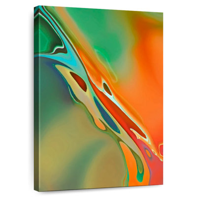 Avery Organic Abstract Orange And Olive Green