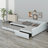 Upholstered Double Daybed With Trundle And Drawer