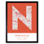 Newcastle England United Kingdom City Map Orange - Single Picture Frame Typography