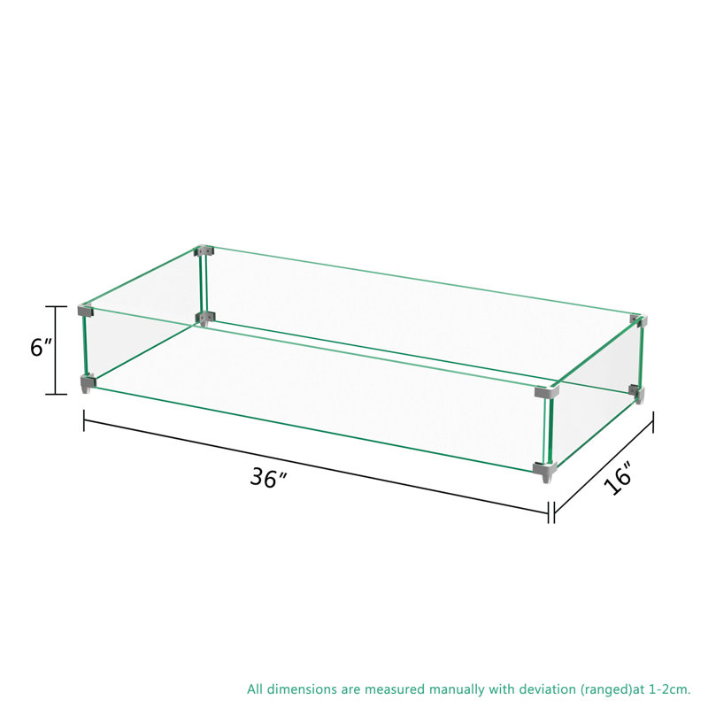 Pare-flammes rectangulaire pour foyer, H 6 po x l 30 po x P 14 po