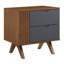 Table de chevet gris noyer