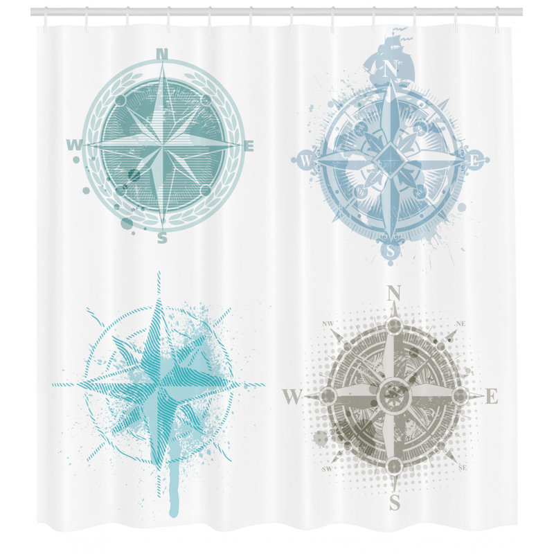 Shower Curtain with Hooks Included, 70" H x 69" W
