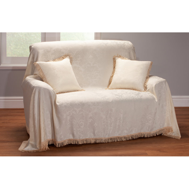 Alage DAMASK Throw Blanket, Cream, W282 x L163cm