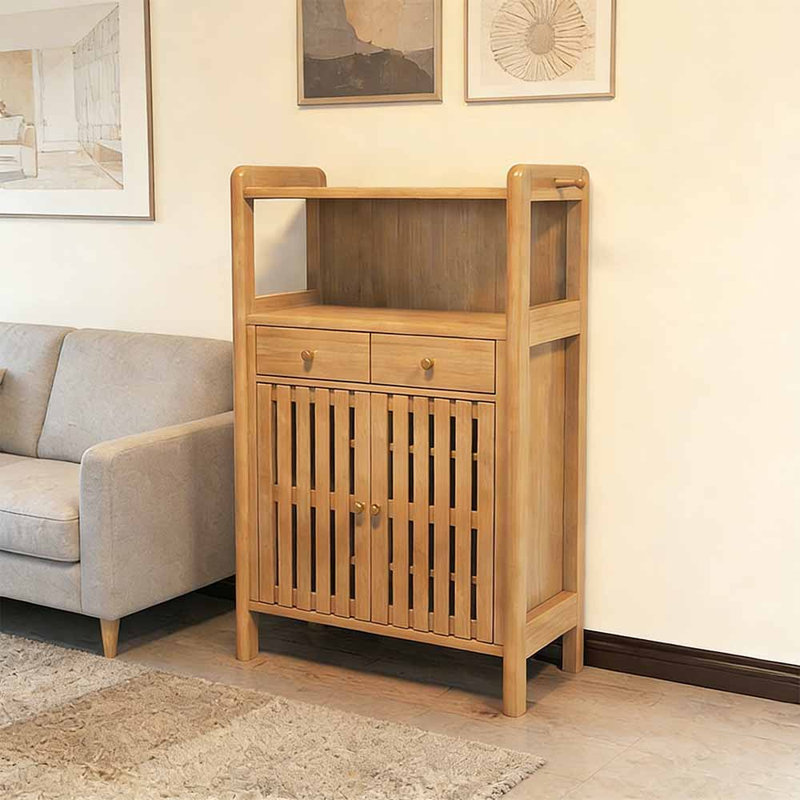 Italian-style shoe cabinet at the entrance, Burlywood, 53.54" H x 31.5" W x 13.78" D