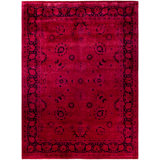 Overdyed Hand-Knotted Wool Modern-Contemporary Pink Area Rug 9' 1" x 12' 4"