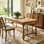 Elegant Brown Rectangular Solid Wood Dining Table