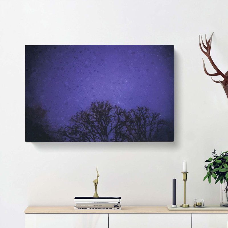 Sky Full Of Purple In Abstract - Wrapped Canvas Print, 40cm H x 60cm W x 3cm D