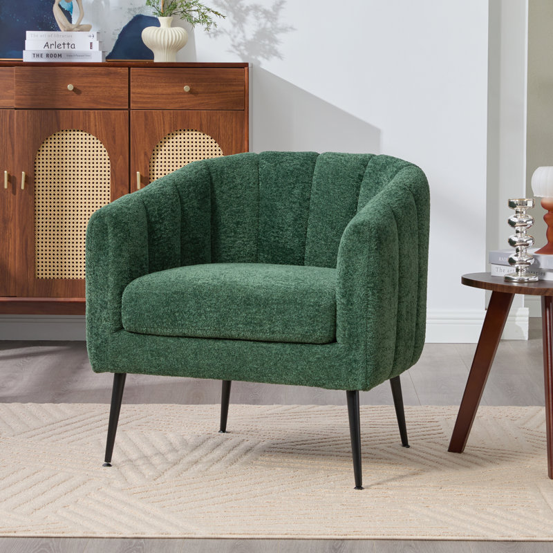 Fauteuil demi-tonneau capitonné 29,9 po, Ivoire ivoire