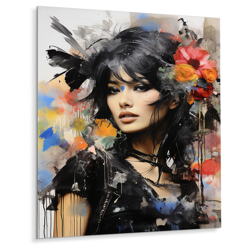 Portrait de femme couture punk Couture, H 32 po x l 24 po x P 1 po